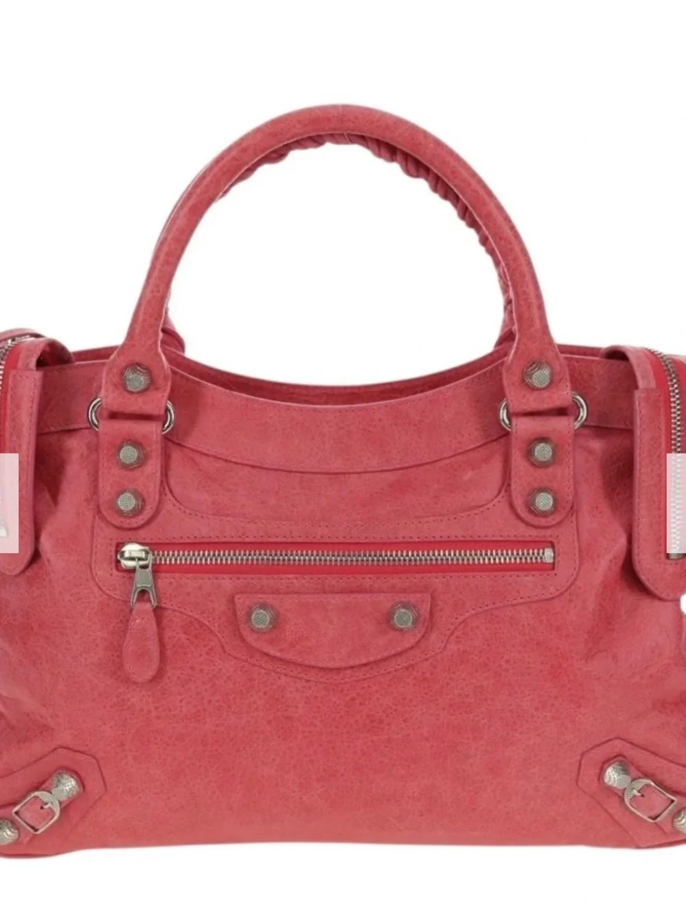 BALENCIAGA Giant Town Hand Bag Leather 2way Pink 240578 Auth am11459SAV